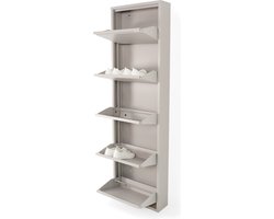 Spinder Design schoenenkast Billy 5 - Silky Taupe - 10 paar schoenen - Staal