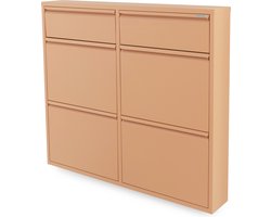 Spinder Design schoenenkast Billy 6 - Clay Terra - 8 paar schoenen - Staal