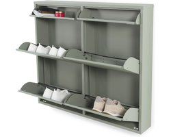 Spinder Design schoenenkast Billy 6 - Dusty Green - 8 paar schoenen - Staal