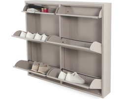Spinder Design schoenenkast Billy 6 - Silky Taupe - 8 paar schoenen - Staal