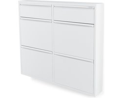 Spinder Design schoenenkast Billy 6 - Wit - 8 paar schoenen - Staal