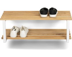 Spinder Design schoenenrek Rizzoli / Marco - Wit / Eiken - 6 paar schoenen - Staal