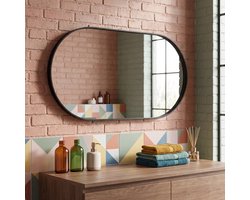 Spinder Design SENNE Badkamerspiegel arena zwart 80x40 - Staal