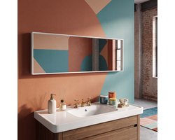 Spinder Design SENNE Badkamerspiegel rechthoekig wit 135x50 - Staal