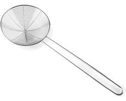 Spinnentrekker Basic - Keukengereedschap Schuim - Voedsel Afgieten - Snel en Veilig - 14 cm - Zilverkleurig