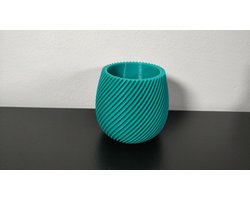 Spiraal gedraaide bloempot 3d geprint Emerald 8CM