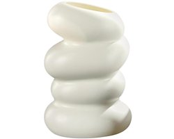 Spiraal Vazen - Plastic - Decoratief Voor Droogbloemen En Tafeldecoratie - 1 Stuk - Wit