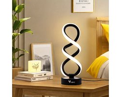 Spiraalvormige moderne dimbare touch control tafellamp - 3 kleuren LED - zwart - decoratief - woonkamer - thuis
