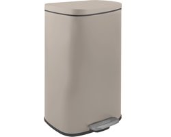 Spirella AKIRA Pedaalemmer 50L – Staal – Taupe – Grote Vuilnisbak voor Keuken of Huishouden