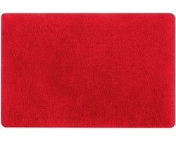 Spirella badkamer vloer kleedje/badmat tapijt - Supersoft - hoogpolig luxe uitvoering - rood - 50 x 80 cm - Microfiber - Anti slip - Sneldrogend