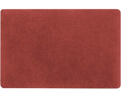 Spirella badkamer vloer kleedje/badmat tapijt - Supersoft - hoogpolig luxe uitvoering - terracotta - 50 x 80 cm - Microfiber - Anti slip - Sneldrogend