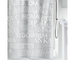 Spirella Cities Douchegordijn Vinyl - 180x200 cm - Zilver