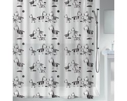 Spirella Douchegordijn - Anti-Schimmel Douchegordijn van Polyester Textiel met Antibacteriële Coating - Waterdicht Douchegordijn voor de Badkamer