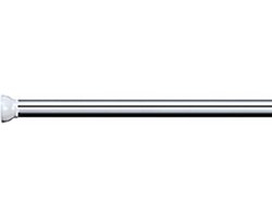 Spirella Douchegordijn ophangen stang - uitschuifbaar - 75 naar 125 cm - zilver - aluminium - klik en klem systeem