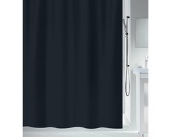 Spirella Douchegordijn Zwart - Badkamergordijn van Polyester - Douchegordijnen 240x180 cm