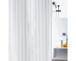 Spirella Magi Douchegordijn – Wit Textiel – 180x200 cm – Waterafstotend – Wasbaar