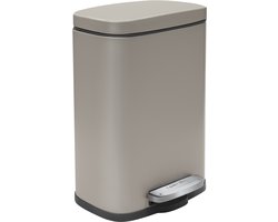 Spirella Pedaalemmer 12L - AKIRA - Vuilnisbak - Staal - Taupe