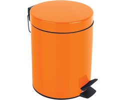 Spirella Pedaalemmer 3L - SYDNEY - Prullenbak Badkamer - Staal - Oranje