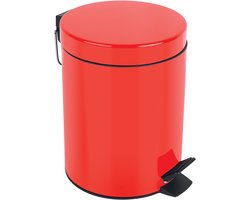 spirella Pedaalemmer 3L - SYDNEY - Prullenbak Badkamer - Staal - Rood