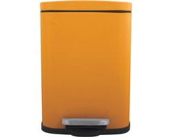 Spirella Pedaalemmer 5L - AKIRA - Prullenbak Badkamer - Staal - Oranje