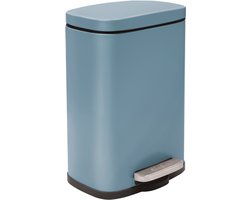 spirella Pedaalemmer 5L - AKIRA - Staal - Prullenbak met Deksel - Badkamer - Blauw