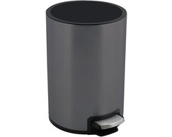 SPIRELLA Pedaalemmer 5L - Roestvrij Staal Grijs - Soft-Close Deksel - Uitneembare Binnenemmer - Vingerafdrukbestendig - Badkamer Keuken Prullenbak