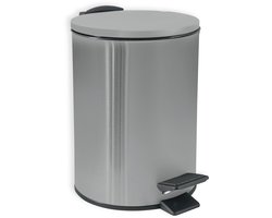 SPIRELLA Pedaalemmer Adelar 3L Geborsteld Metaal - Softclose Pedaalbak met Uitneembare Binnenemmer - Moderne Badkamer Prullenbak 16,8x25cm