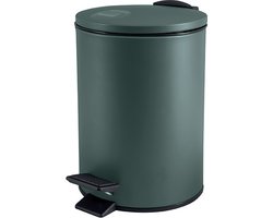 Spirella Pedaalemmer Cannes - donkergroen - 3 liter - metaal - L17 x H25 cm - soft-close - toilet/badkamer