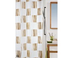 Spirella Seagrass Douchegordijn Textiel - 180x200 cm - Camel