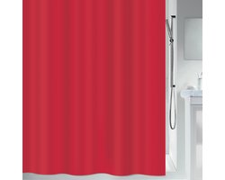 Spirella Textiel Douchegordijn Rood - Atlas Collectie - 100% Polyester Douchegordijn 180x200 cm - Wasbaar op 40°C