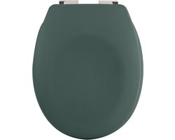 spirella Toiletbril Softclose - Duroplast WC-Bril met Chromen Scharnieren - Anti-slip Voetjes - Donkergroen