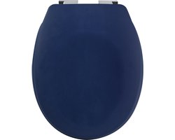 spirella Toiletbril Softclose - Duroplast WC-Bril met Chroomkleurige Scharnieren - Matte Afwerking - Blauw