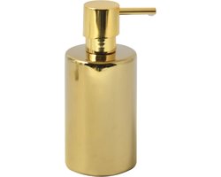 Spirella zeeppompje/dispenser Sienna - glans goud - porselein - 16 x 7 cm - 300 ml - badkamer/toilet/keuken
