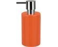 Spirella zeeppompje/dispenser Sienna - glans oranje - porselein - 16 x 7 cm - 300 ml - badkamer/toilet/keuken