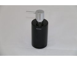 Spirella zeeppompje/dispenser Sienna - glans zwart - porselein - 16 x 7 cm - 300 ml - badkamer/toilet/keuken