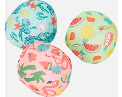 Splash water ballen met tropisch motief - Multicolor - Vang en werp waterspel - Set van 3