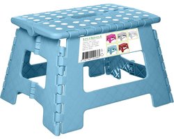 Splendole - inklapbare kruk kunststof, blauw- 22 cm hoog, 29 cm breed - max 100 kilo