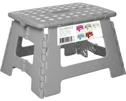 Splendole - inklapbare kruk kunststof, grijs - 22 cm hoog, 29 cm breed - max 100 kilo