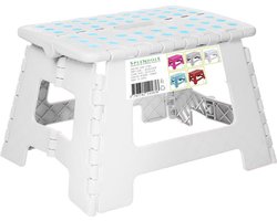 Splendole - inklapbare kruk kunststof, wit - 22 cm hoog, 29 cm breed - max 100 kilo
