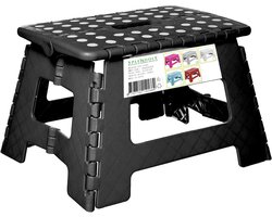 Splendole - inklapbare kruk kunststof, zwart - 22 cm hoog, 29 cm breed - max 120 kilo