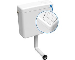Spoelbak met 2 spoelingen - Waterbesparend reservoir - Toilet reparatie - Universeel compatibel - 6/9 liter - Wit