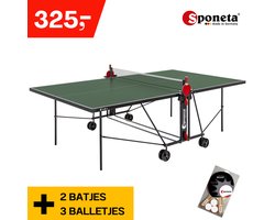 Sponeta® S1-42i Tafeltennistafel Bundel - Inclusief Batjes + Balletjes - Inklapbaar - Verrijdbaar - Inclusief 2 tafeltennisbatjes houder en tafeltennisnet - Hoge kwaliteit - Binnentafel - 3 jaar garantie - LxBxH 274x152,5x76cm-Indoor Pingpong tafel