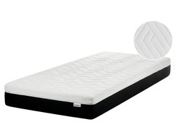 SPONGY - Schuimmatras stevig - Zwart/Wit - 90 x 200 cm - Traagschuim