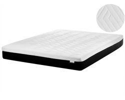 SPONGY - Schuimmatras - Zwart/Wit - 160 x 200 cm - Traagschuim