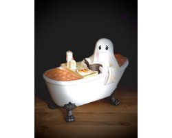 Spookje in bubbel bad 16 cm hoog LED - Halloween - Griezel - Herfstcollectie - Herfstdecoratie - interieurdecoratie - accessoire - voor binnen - gift - geschenk - cadeau verjaardag