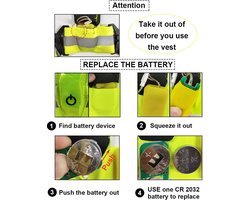 Sport led vest - Hardloopvest met verlichting - Reflecterend Hardloopvest - Hoge zichtbaarheid - Outdoor- Veiligheidsvest - Verstelbaar, voor hardlopen, joggen, wandelen, fietsen - Volwassenen + Kinderen - One Size Fit – Groen - Rode lampjes