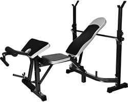 Sportbank multifunctioneel en volledig instelbaar - 110 kg belasting - grijs met zwart