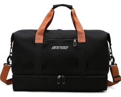 Sporttas & reistas zwart voor dames en heren, met schoenenvak en nat vak, grote capaciteit, reistas, lichte trainingstas, waterdichte zwemtas voor reizen, sport, fitness