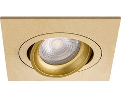Spot Armatuur GU10 - Proma Borny Pro - GU10 Inbouwspot - Vierkant - Goud - Aluminium - Kantelbaar - 92mm