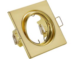 Spot Armatuur GU10 - Torna - GU10 Inbouwspot - Vierkant - Goud - Aluminium - Kantelbaar 80mm